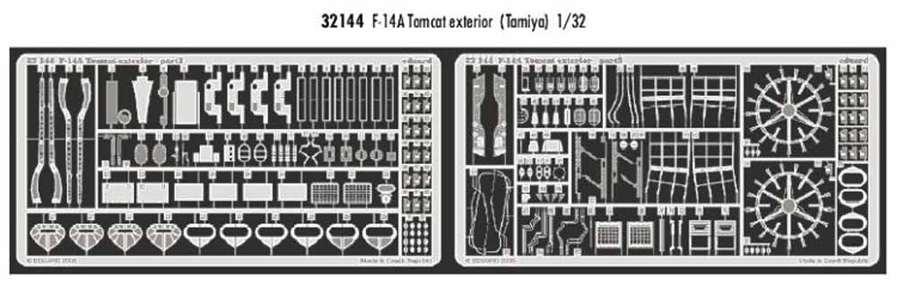 Eduard 32144 Etched Aircraft Detailling Set 1:32 Grumman F-14A Tomcat exterior