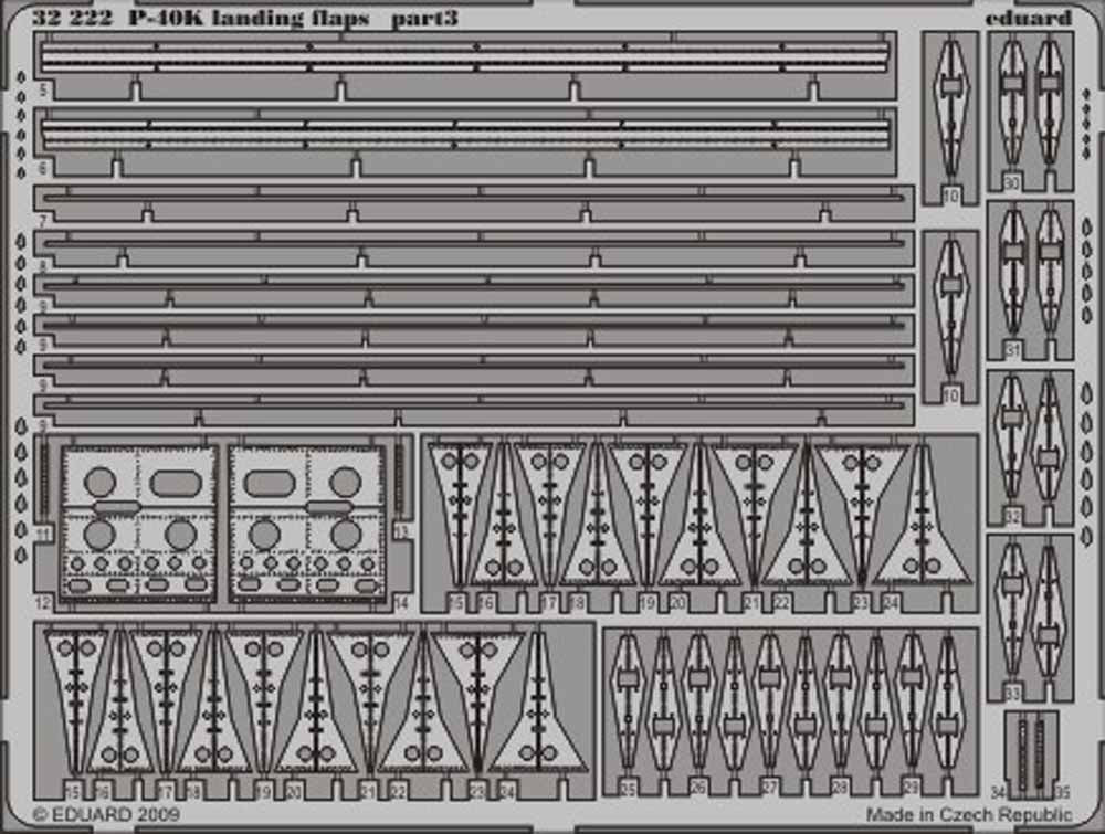 Eduard 32222 Etched Aircraft Detailling Set 1:32 Curtiss P-40K Warhawk landing f