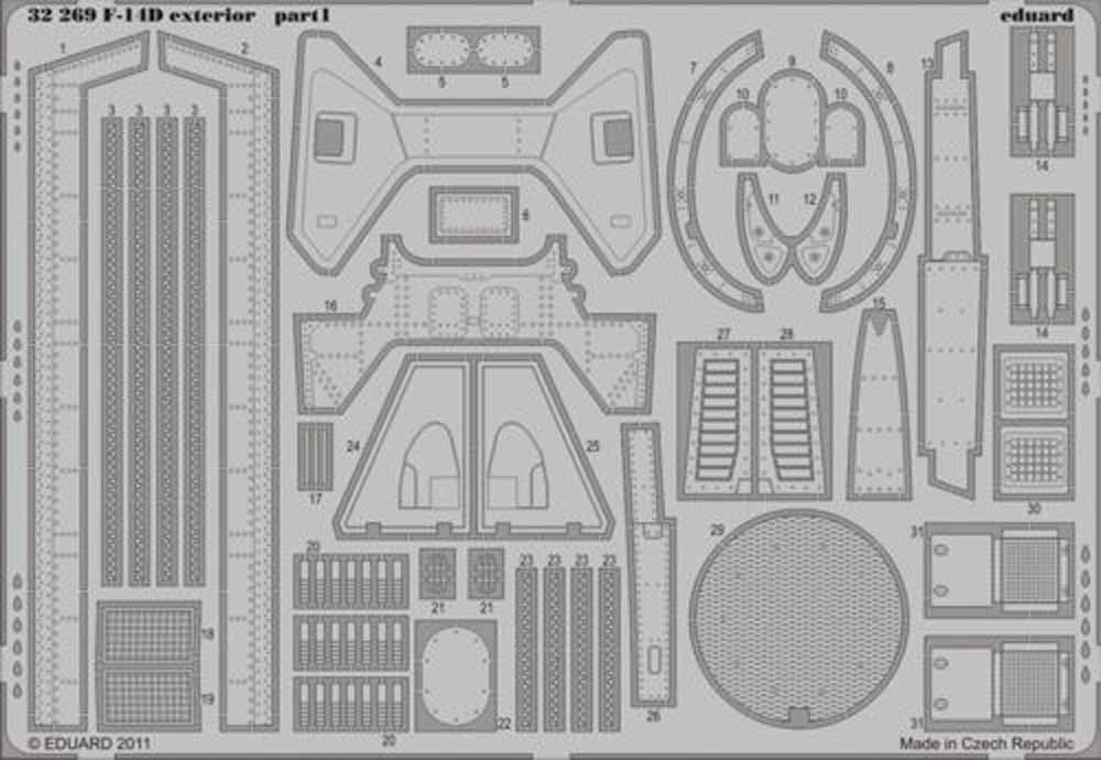 Eduard 32269 Etched Aircraft Detailling Set 1:32 Grumman F-14D Tomcat exterior