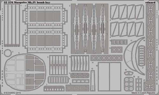 Eduard 32376 Etched Aircraft Detailling Set 1:32 de Havilland Mosquito Mk.IV bom