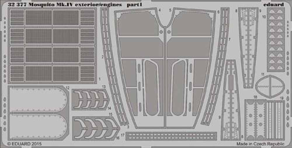 Eduard 32377 Etched Aircraft Detailling Set 1:32 de Havilland Mosquito Mk.IV ext