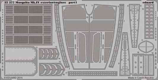Eduard 32377 Etched Aircraft Detailling Set 1:32 de Havilland Mosquito Mk.IV ext