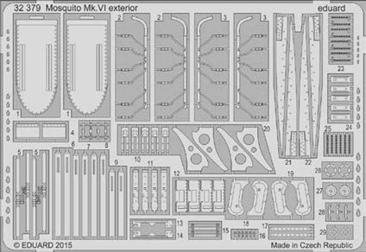 Eduard 32379 Etched Aircraft Detailling Set 1:32 de Havilland Mosquito Mk.VI ext