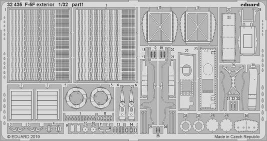 Eduard 32435 Etched Aircraft Detailling Set 1:32 Northrop F-5F Tiger exterior