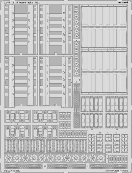Eduard 32441 Etched Aircraft Detailling Set 1:32 Consolidated B-24J Liberator bo