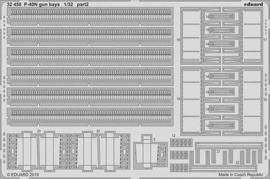 Eduard 32450 Etched Aircraft Detailling Set 1:32 Curtiss P-40N Warhawk gun bays