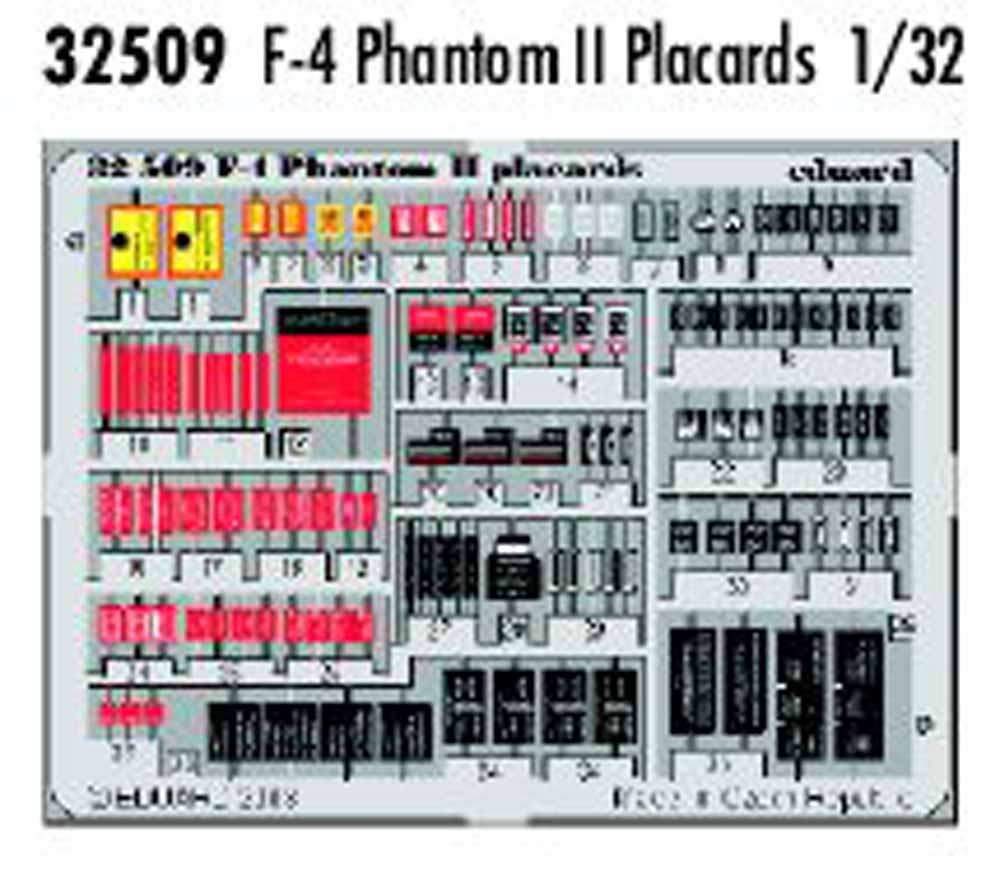 Eduard 32509 Etched Aircraft Detailling Set 1:32 McDonnell F-4 Phantom placards