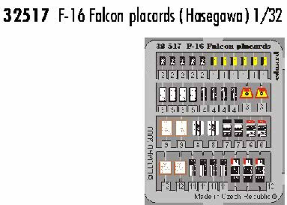 Eduard 32517 Etched Aircraft Detailling Set 1:32 Lockheed-Martin F-16 Falcon pla