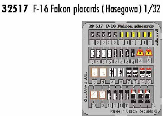 Eduard 32517 Etched Aircraft Detailling Set 1:32 Lockheed-Martin F-16 Falcon pla