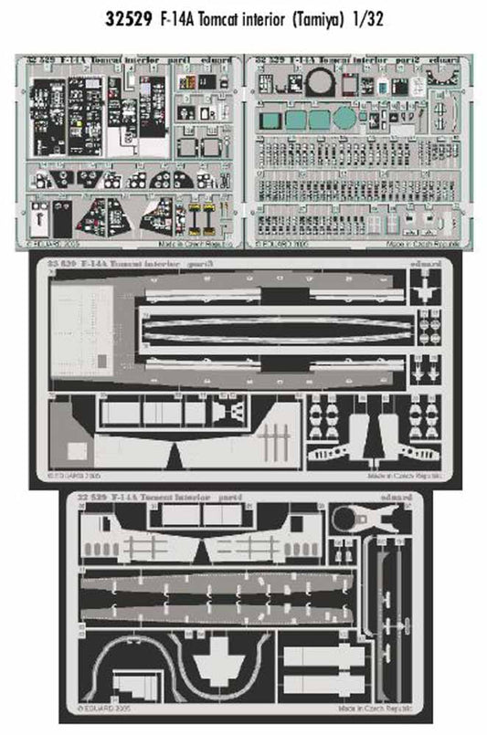Eduard 32529 Etched Aircraft Detailling Set 1:32 Grumman F-14A Tomcat interior P