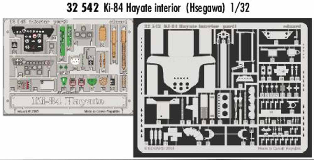 Eduard 32542 Etched Aircraft Detailling Set 1:32 Nakajima Ki-84 Hayate 'Frank' i