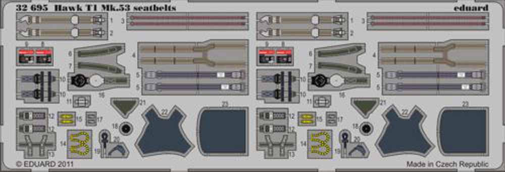 Eduard 32695 Etched Aircraft Detailling Set 1:32 BAe Hawk T.1 Mk.53 seatbelts