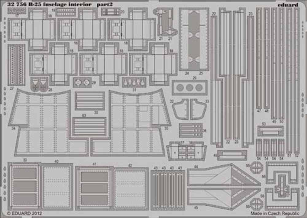 Eduard 32756 Etched Aircraft Detailling Set 1:32 North-American B-25J Mitchell f