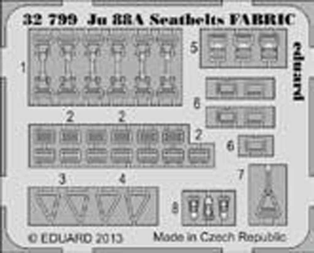Eduard 32799 Etched Aircraft Detailling Set 1:32 Junkers Ju-88 seatbelts FABRIC