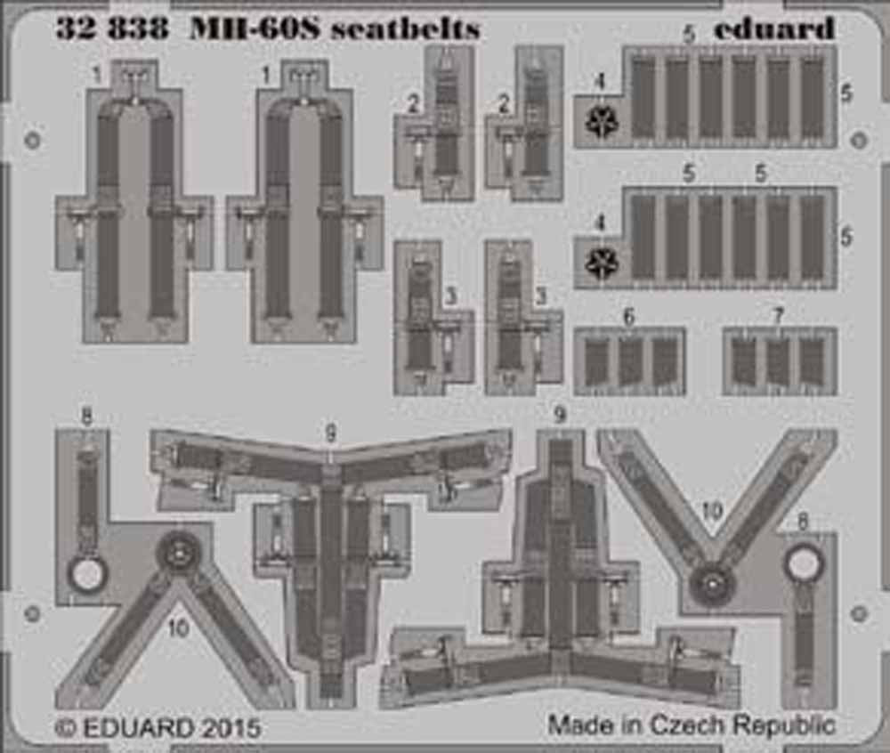 Eduard 32838 Etched Aircraft Detailling Set 1:35 Sikorsky MH-60S seatbelts