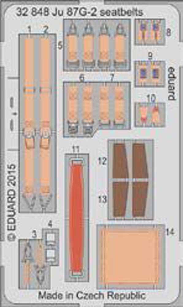 Eduard 32848 Etched Aircraft Detailling Set 1:32 Junkers Ju-87G-2 'Stuka' seatbe