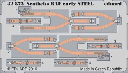 Eduard 32872 Etched Aircraft Detailling Set 1:32 seatbelts RAF early Steel