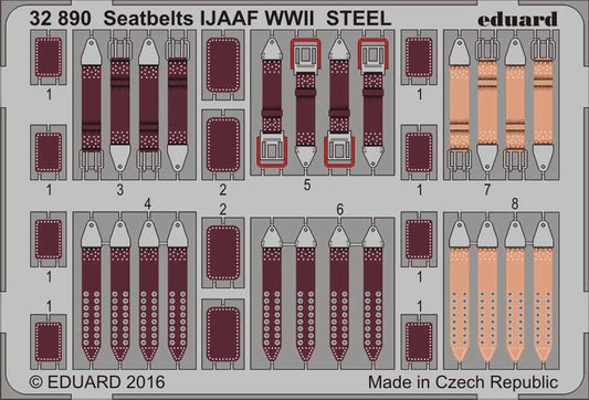 Eduard 32890 Etched Aircraft Detailling Set 1:32 seatbelts IJAAF WWII Steel