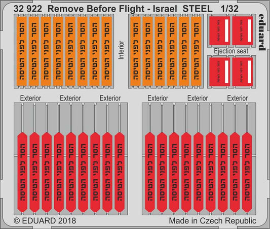 Eduard 32922 Etched Aircraft Detailling Set 1:32 Remove Before Flight - Israel S
