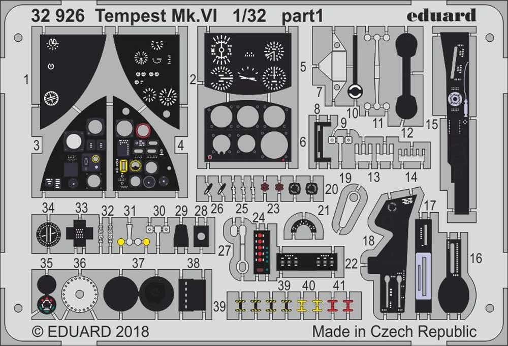 Eduard 32926 Etched Aircraft Detailling Set 1:32 Hawker Tempest Mk.VI
