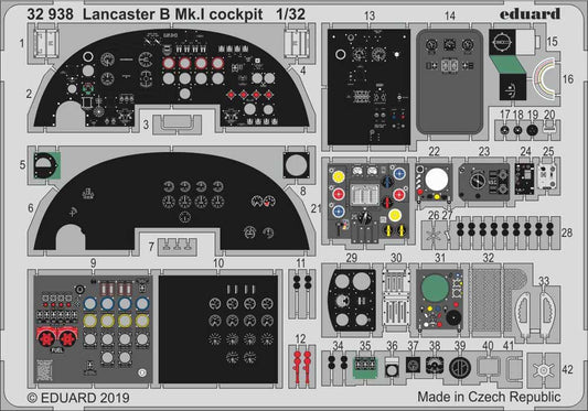 Eduard 32938 Etched Aircraft Detailling Set 1:32 Avro Lancaster B Mk.I cockpit