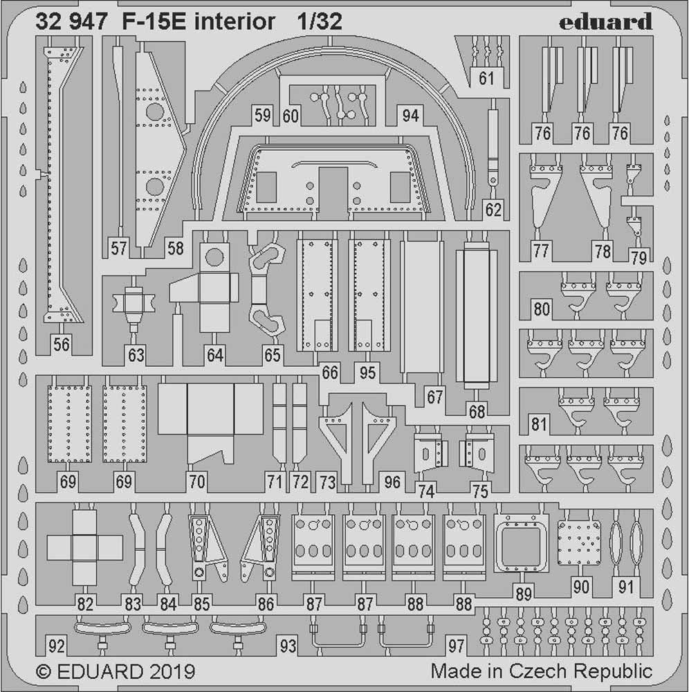 Eduard 32947 Etched Aircraft Detailling Set 1:32 McDonnell F-15E Strike Eagle in