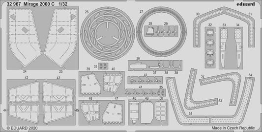 Eduard 32967 Etched Aircraft Detailling Set 1:32 Dassault Mirage 2000C