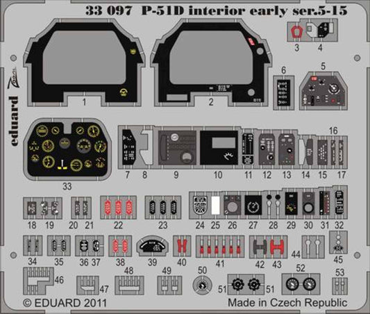 Eduard 33097 Etched Aircraft Detailling Set 1:32 North-American P-51D Mustang In