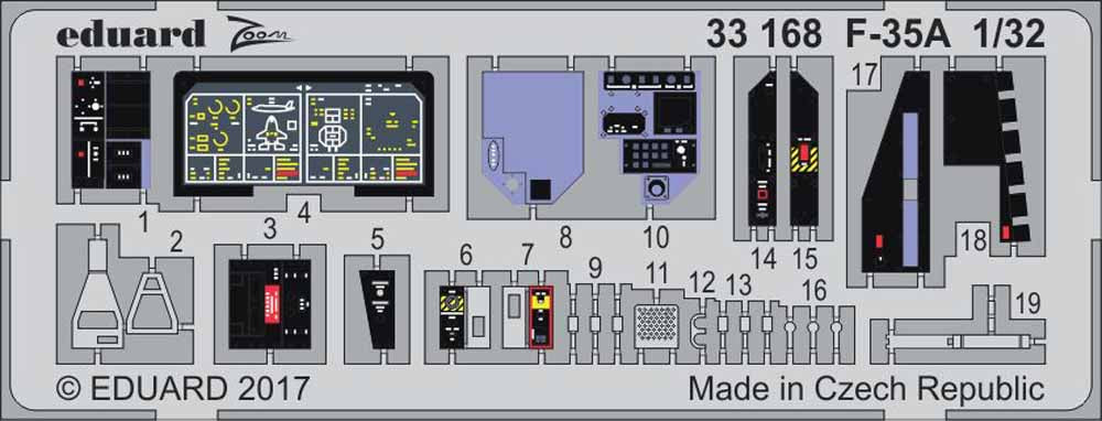 Eduard 33168 Etched Aircraft Detailling Set 1:32 Lockheed-Martin F-35A Lightning