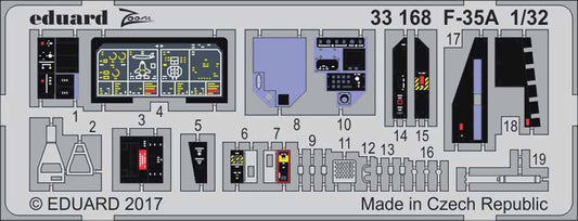 Eduard 33168 Etched Aircraft Detailling Set 1:32 Lockheed-Martin F-35A Lightning