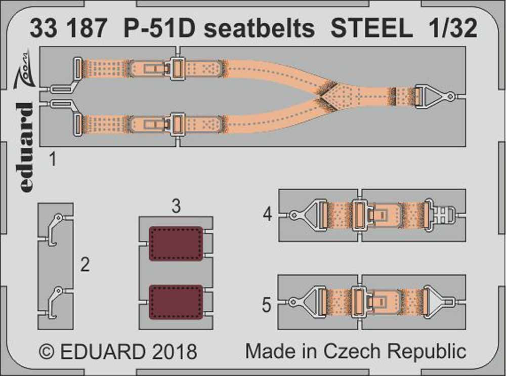 Eduard 33187 Etched Aircraft Detailling Set 1:32 North-American P-51D Mustang se