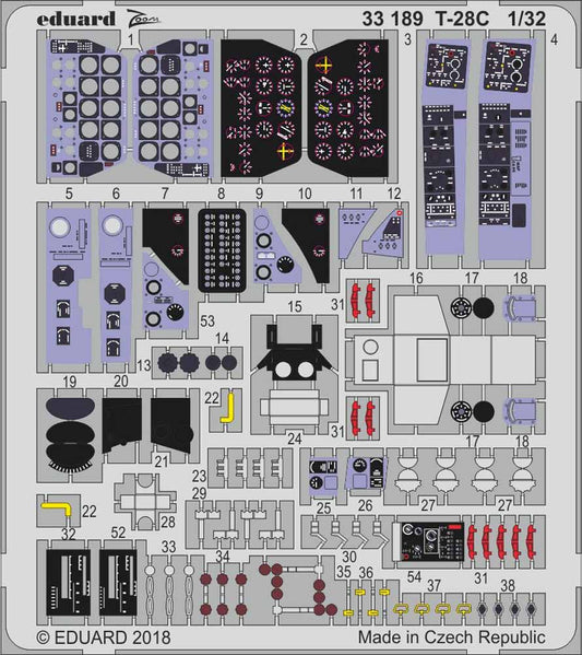 Eduard 33189 Etched Aircraft Detailling Set 1:32 North-American T-28C Trojan