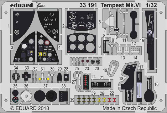 Eduard 33191 Etched Aircraft Detailling Set 1:32 Hawker Tempest Mk.VI