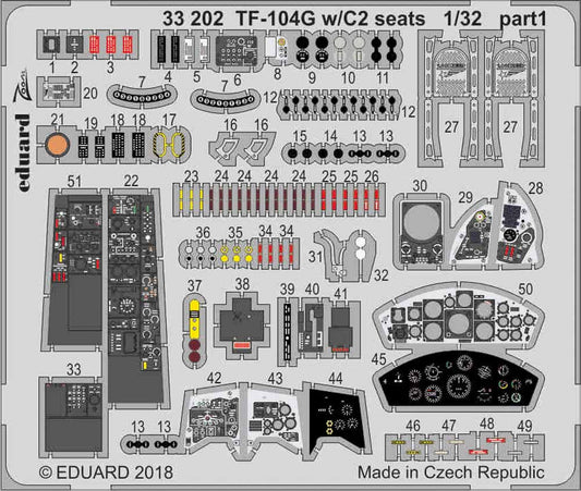 Eduard 33202 Etched Aircraft Detailling Set 1:32 Lockheed TF-104G Starfighter w/