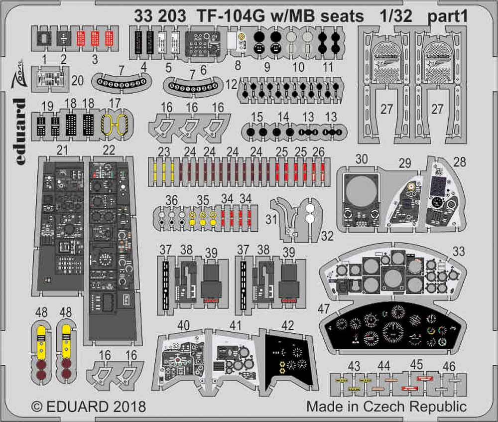 Eduard 33203 Etched Aircraft Detailling Set 1:32 Lockheed TF-104G Starfighter w/