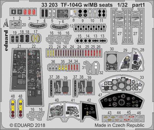 Eduard 33203 Etched Aircraft Detailling Set 1:32 Lockheed TF-104G Starfighter w/