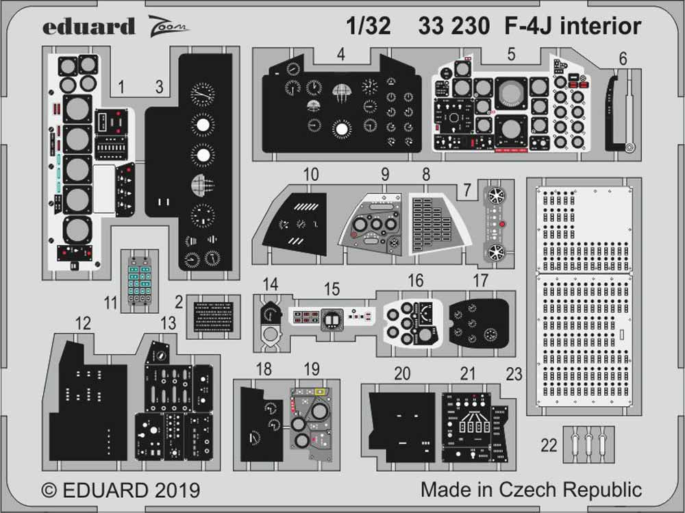 Eduard 33230 Etched Aircraft Detailling Set 1:32 McDonnell F-4J Phantom interior