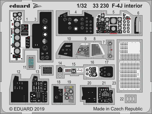 Eduard 33230 Etched Aircraft Detailling Set 1:32 McDonnell F-4J Phantom interior