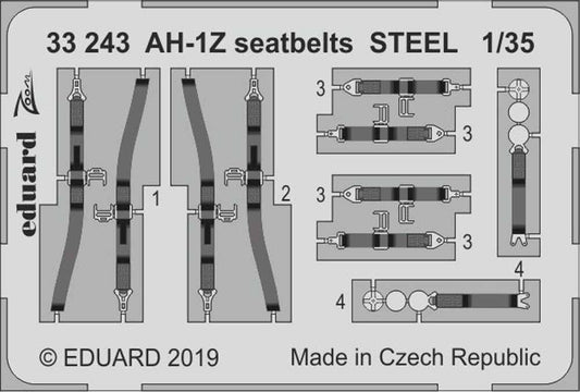 Eduard 33243 Etched Aircraft Detailling Set 1:32 Bell AH-1Z Shark Mouth seatbelt