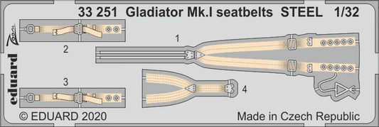 Eduard 33251 Etched Aircraft Detailling Set 1:32 Gloster Gladiator Mk.I seatbelt