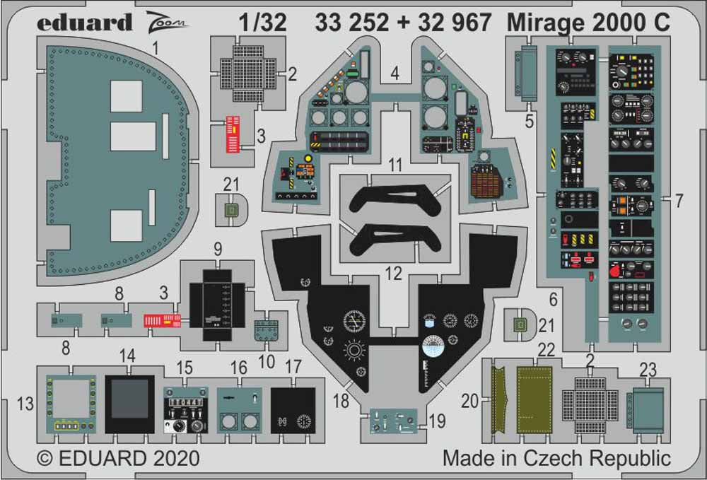 Eduard 33252 Etched Aircraft Detailling Set 1:32 Dassault Mirage 2000C