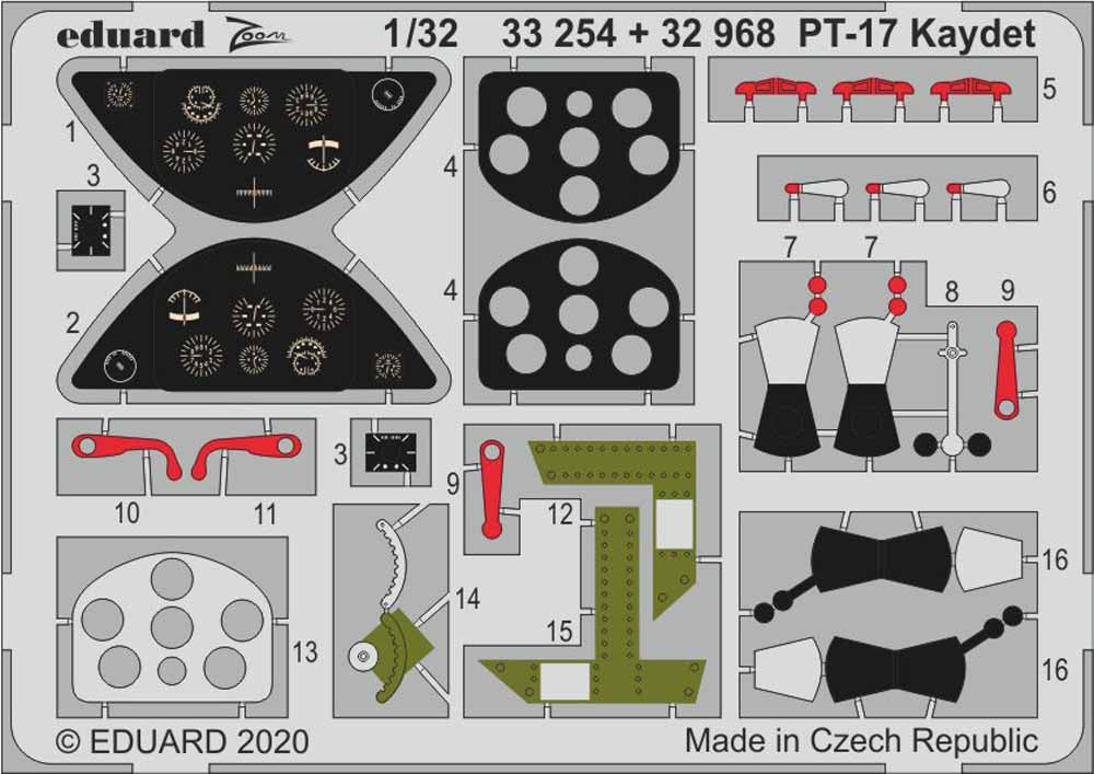 Eduard 33254 Etched Aircraft Detailling Set 1:32 Boeing PT-17 Kaydet