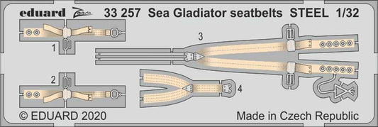 Eduard 33257 Etched Aircraft Detailling Set 1:32 Gloster Sea Gladiator seatbelts