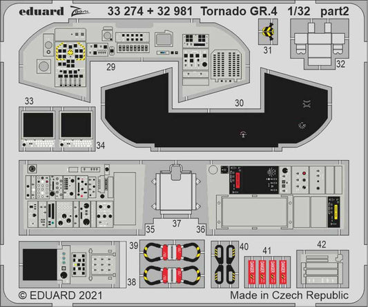 Eduard 33274 Etched Aircraft Detailling Set 1:32 Panavia Tornado GR.4