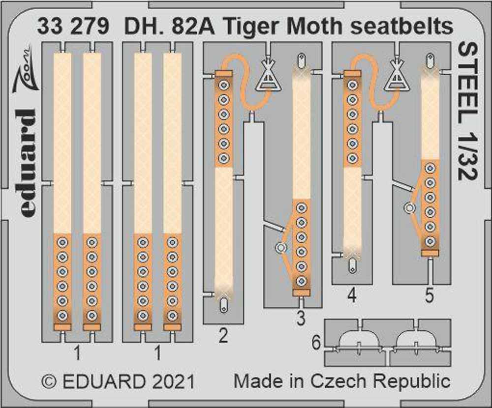 Eduard 33279 Etched Aircraft Detailling Set 1:32 de Havilland DH.82A Tiger Moth
