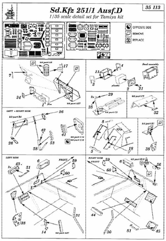 Eduard 35113 1:35 Etched Detailing Set for Tamiya Kits German Sd.Kfz.251/1 Ausf.