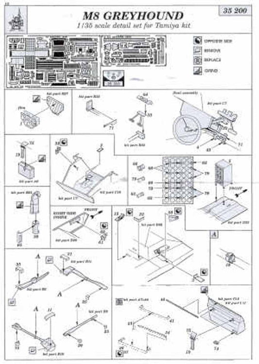 Eduard 35200 1:35 Etched Detailing Set for Tamiya Kits M8 Greyhound