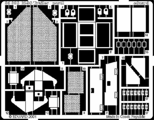 Eduard 35396 1:35 Etched Detailing Set for Tamiya Kits M26 trailer Armoured Tank