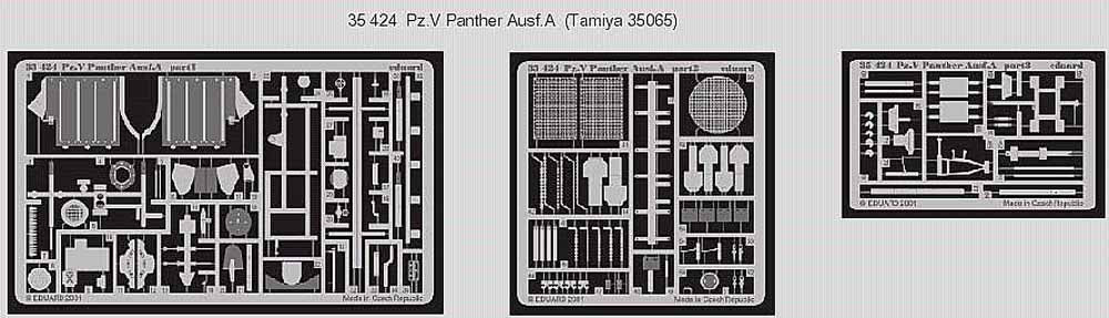 Eduard 35424 1:35 Etched Detailing Set for Tamiya Kit Pz.Kpfw.V Panther Ausf.A