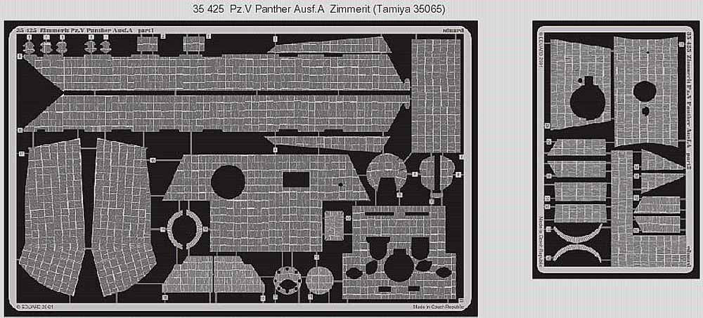 Eduard 35425 1:35 Etched Detailing Set for Tamiya Kit Zimmerit Pz.Kpfw.V Panther